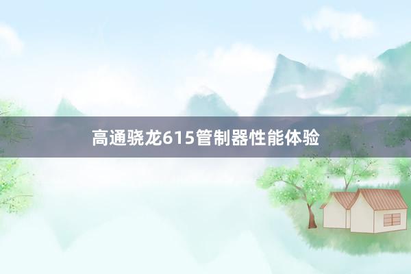 高通骁龙615管制器性能体验